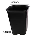 4.7 inch square tall plastic pot – view 2
