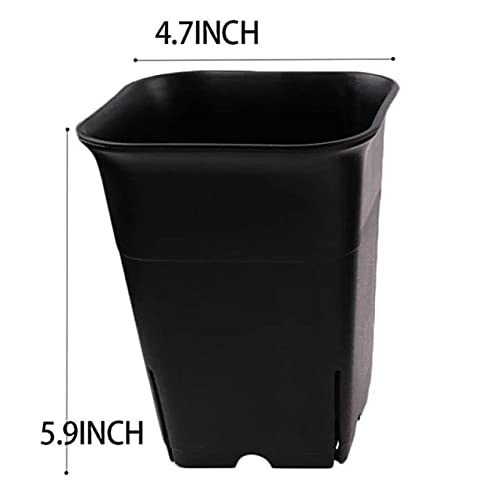 4.7 inch square tall plastic pot — alternate view