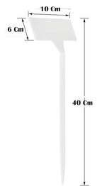 White T-type plant label with tilted writing area – view 2