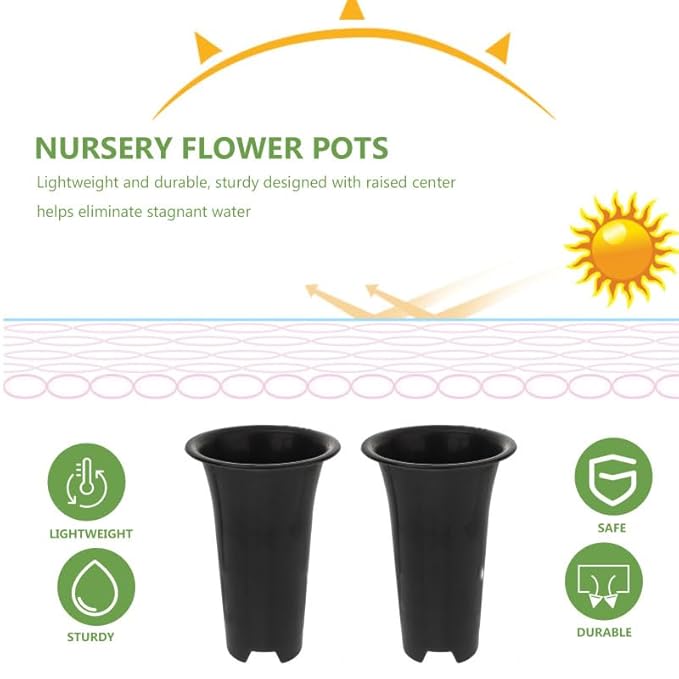 Tall 6 inch round plastic pot — close-up