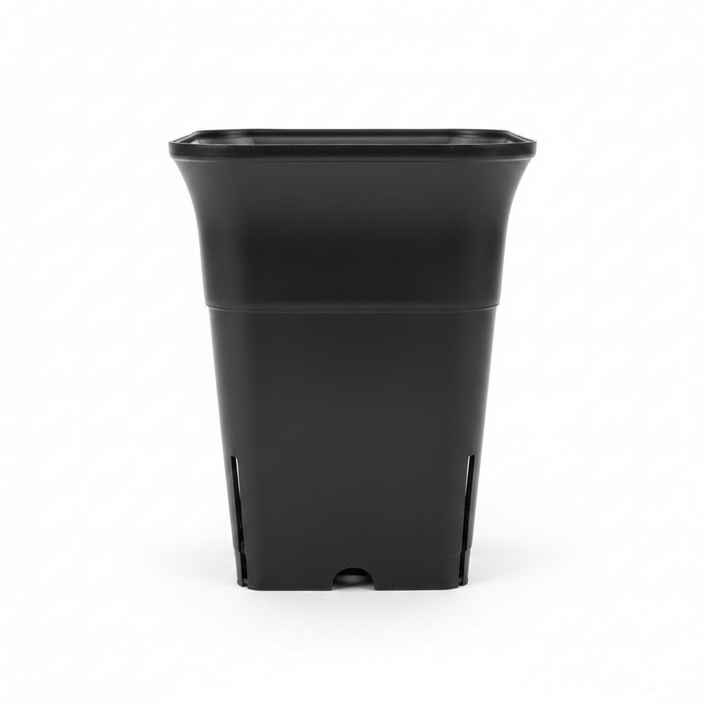6 Inch Square Pot - Black