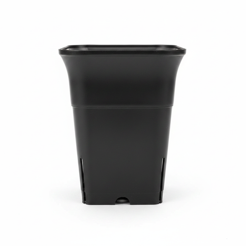 6 Inch Square Pot - Black
