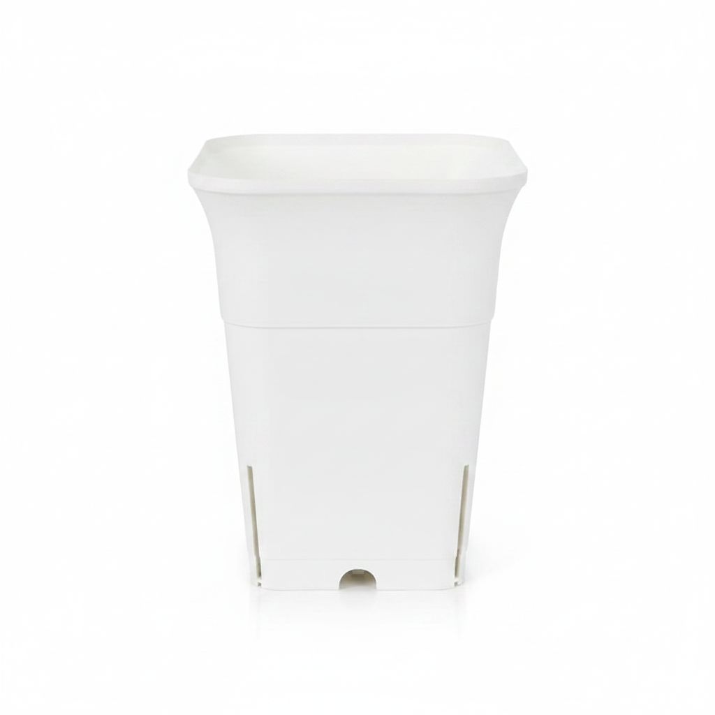 6 Inch Square Pot - White