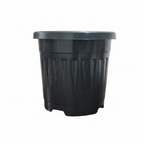 8 inch black plastic flower pot