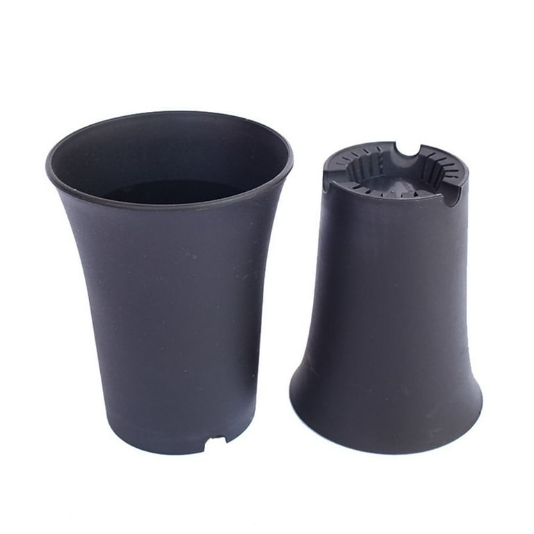 Tall round plastic pot for cacti and succulents — front view