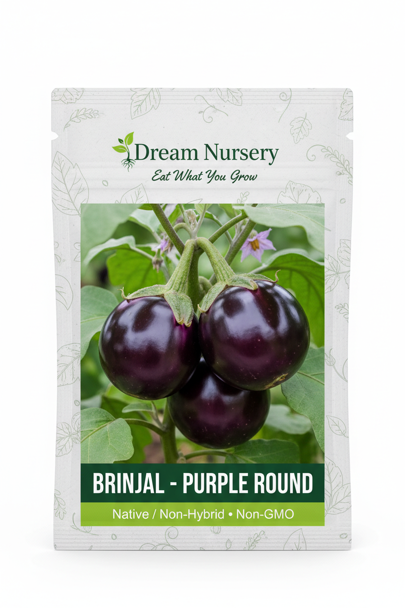 Dream Nursery – Brinjal Purple Round Seed Pouch