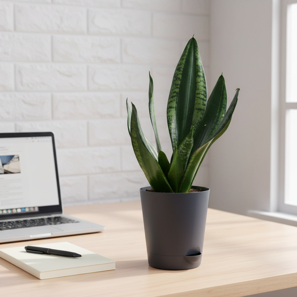 Sansevieria Whitney on Office Desk