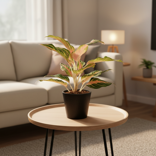 Aglaonema Peach Panama – Rare Live Indoor Plant | Air Purifier Plant with Pot.