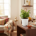 Good Luck Jade Mini plant in white square pot styled in a bright modern home setting