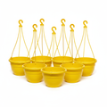 Pack of 6 Yellow Hanging Pots 7 Inch with Hanger