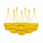 Pack of 6 Yellow Hanging Pots 7 Inch with Hanger