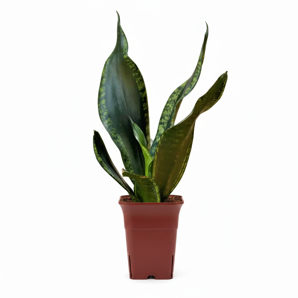 Sansevieria Whitney Snake Plant in Brown Square Pot