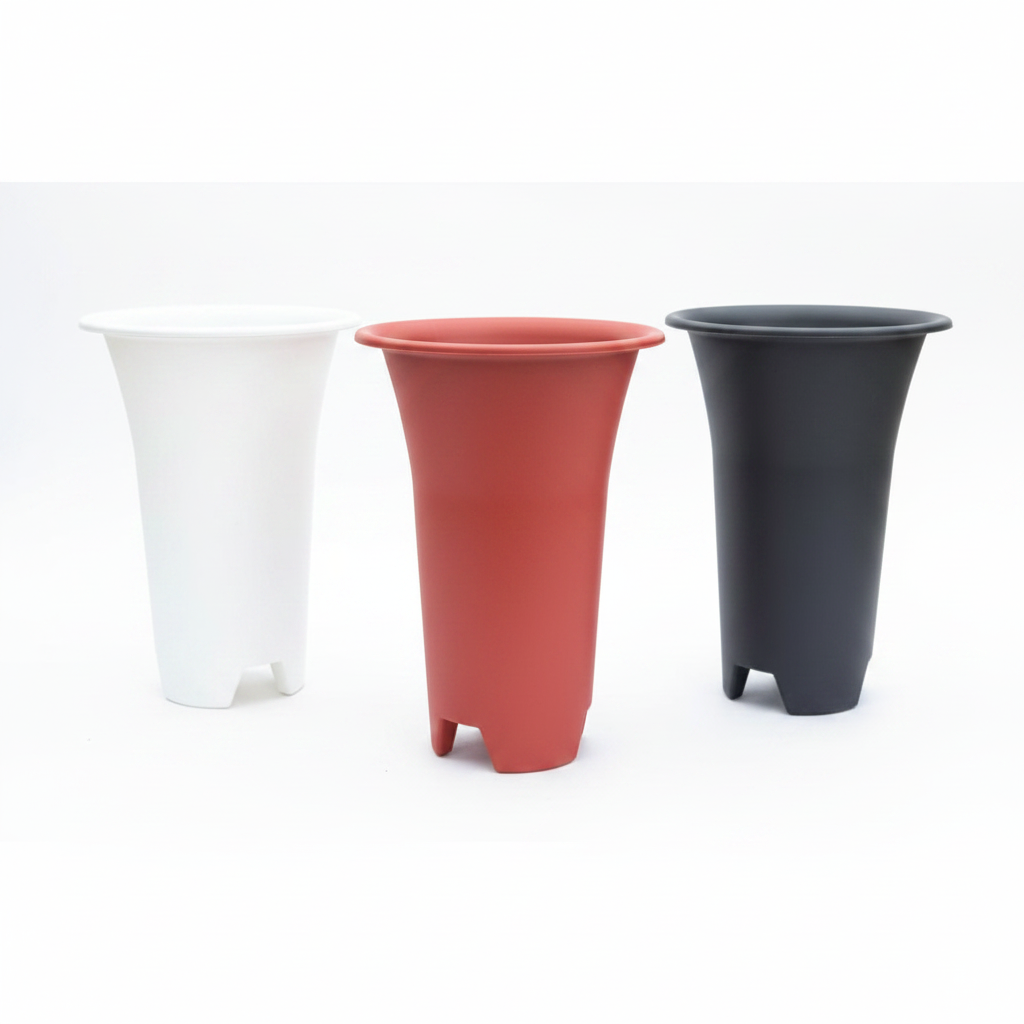 Tall Plastic Pots - White Background