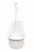 White Hanging Pot with White Hanger