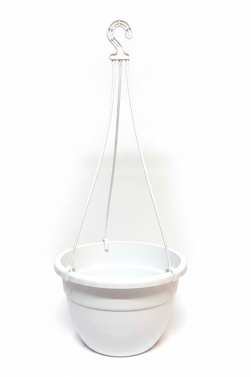White Hanging Pot with White Hanger