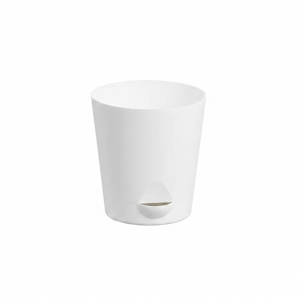 White Self-Watering Pot